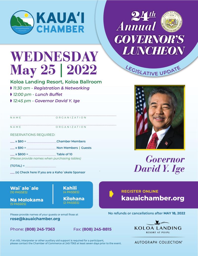 24th Annual Governor's Luncheon - SOLD OUT!